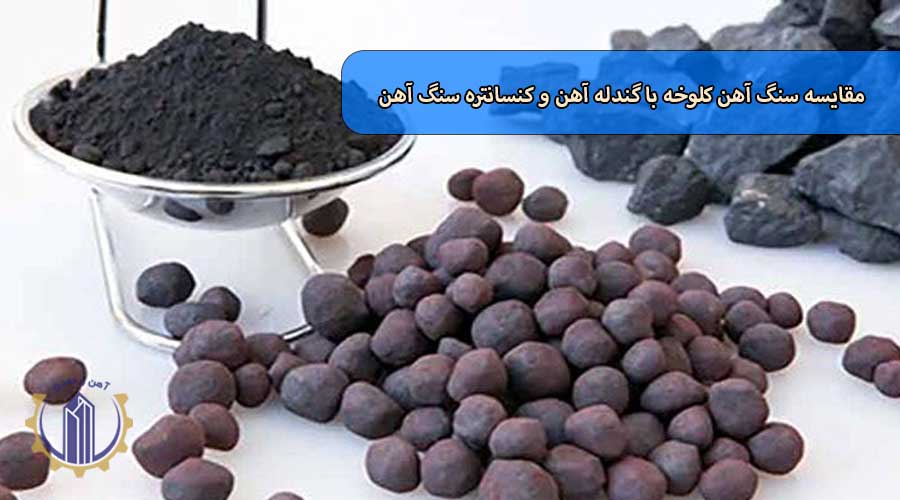 مقایسه سنگ آهن کلوخه با گندله آهن و کنسانتره سنگ آهن